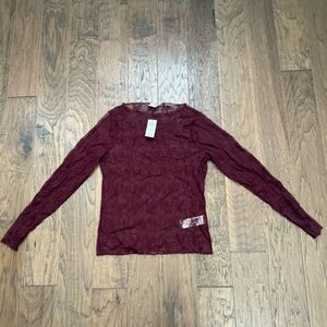 NWT Women’s Abercrombie & Fitch Long Sleeve Lace Slash Top size XL